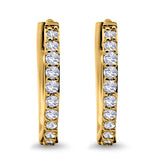 Half Eternity Simulated CZ Round Hoop Earrings 925 Sterling Silver (20mm)