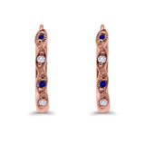 Huggie Hoop Earrings Round Simulated CZ 925 Sterling Silver (14mm)