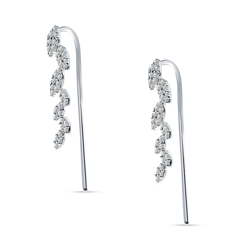 Oline Earrings Beige And Clear Cz