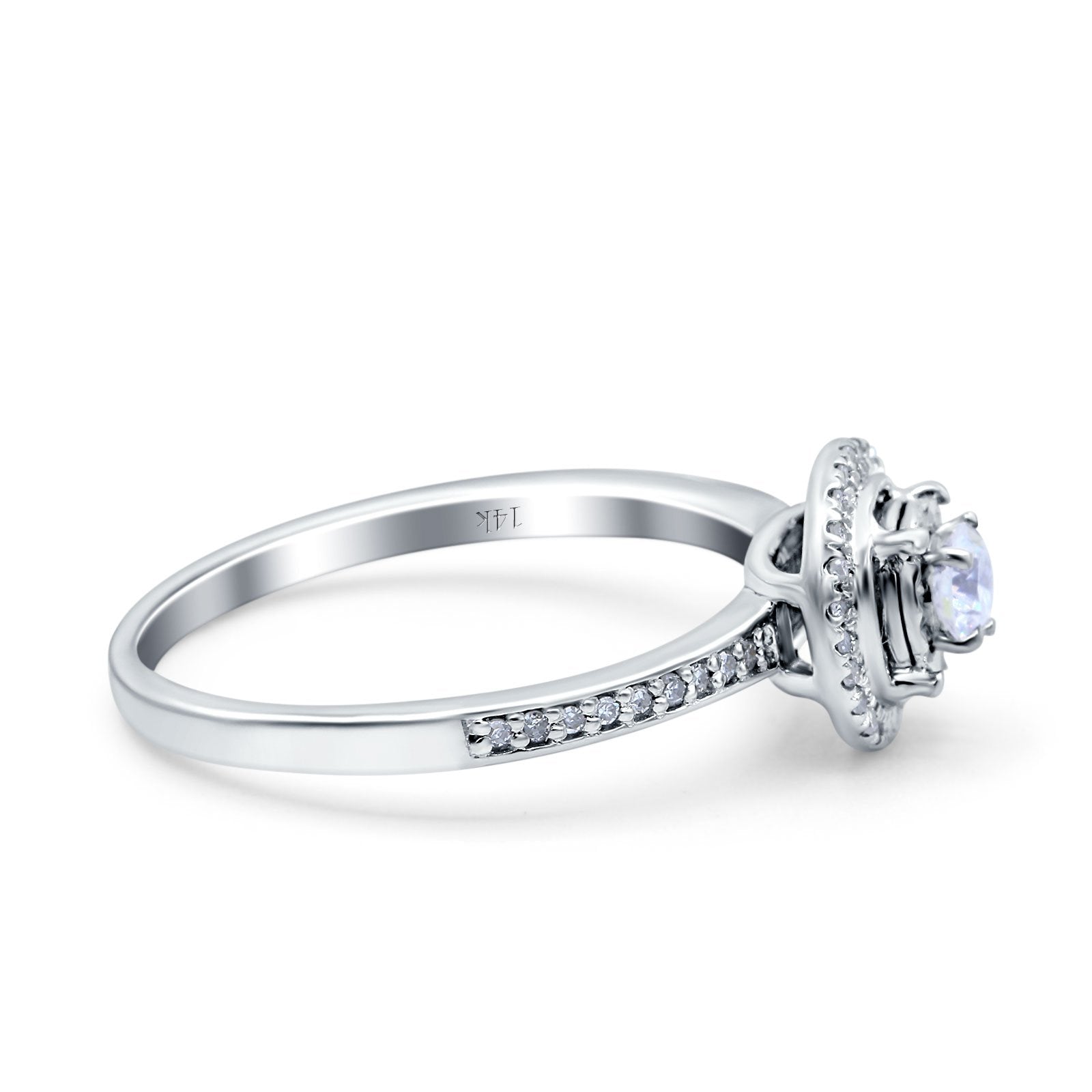 14K Gold 0.25ct Round 8mm G SI Diamond Engagement Wedding Ring