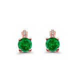 Stud Earrings Wedding Round Simulated CZ 925 Sterling Silver (9mm)