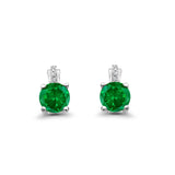 Stud Earrings Wedding Round Simulated CZ 925 Sterling Silver (9mm)