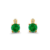Stud Earrings Wedding Round Simulated CZ 925 Sterling Silver (9mm)