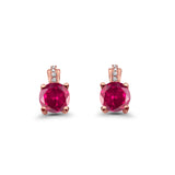 Stud Earrings Wedding Round Simulated CZ 925 Sterling Silver (9mm)