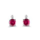 Stud Earrings Wedding Round Simulated CZ 925 Sterling Silver (9mm)