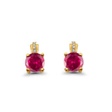 Stud Earrings Wedding Round Simulated CZ 925 Sterling Silver (9mm)