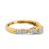 14K Gold 0.49ct Vintage Round 3mm G SI Diamond Engagement Band Wedding Ring