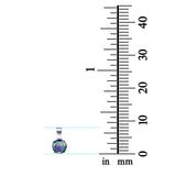 Halo Simulated Cubic Zirconia Round 925 Sterling Silver Charm Pendant