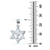 Lab Created Opal Star of David with Cross 925 Sterling Silver Charm Pendant