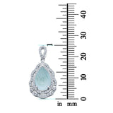 Pear Shape Lab Created Opal & Cubic Zirconia 925 Sterling Silver Charm Pendant