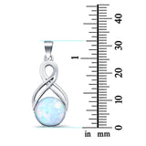 Lab Created Opal Celtic 925 Sterling Silver Charm Pendant