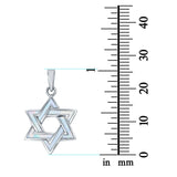 Lab Created Opal Star of David Charm Pendant .925 Sterling Silver