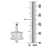 Lab Created Opal Jewish Star Of David 925 Sterling Silver Charm Pendant