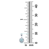 Round Lab Created Opal & Cubic Zirconia 925 Sterling Silver Charm Pendant
