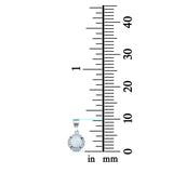 Round Lab Created Opal & Cubic Zirconia 925 Sterling Silver Charm Pendant