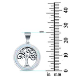 Lab Created Opal Family Tree of Life Whimsical 925 Sterling Silver Charm Pendant