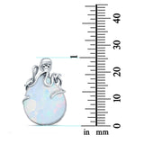 Lab Created Opal Oval 925 Sterling Silver Charm Pendant