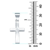 Plain Cross Charm Pendant 925 Sterling Silver (31.75MM)