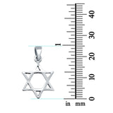 Star of David Pendant Charm 925 Sterling Silver (17mm x 25mm)