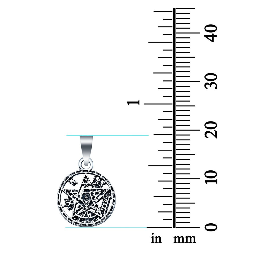 0.75" Plain Pentagram Pendant Charm 925 Sterling Silver