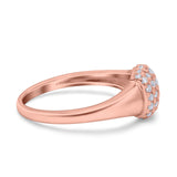 14K Gold 0.32ct Square Cluster Art Deco 8mm G SI Diamond Engagement Band Wedding Ring