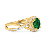 Halo Wedding Engagement Ring Infinity Twisted Shank Round Simulated Cubic Zirconia 925 Sterling Silver