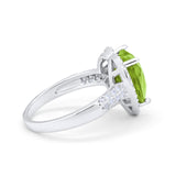 Halo Fashion Ring Heart Simulated Cubic Zirconia 925 Sterling Silver