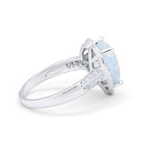 Halo Fashion Ring Heart Simulated Cubic Zirconia 925 Sterling Silver