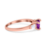 Heart Promise Ring Baguette Simulated Cubic Zirconia 925 Sterling Silver