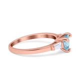 Heart Promise Ring Baguette Simulated Cubic Zirconia 925 Sterling Silver