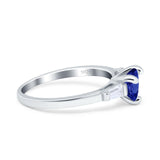 Heart Promise Ring Baguette Simulated Cubic Zirconia 925 Sterling Silver