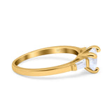 Heart Promise Ring Baguette Simulated Cubic Zirconia 925 Sterling Silver