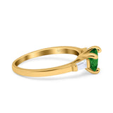 Heart Promise Ring Baguette Simulated Cubic Zirconia 925 Sterling Silver