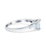 Heart Promise Ring Baguette Simulated Cubic Zirconia 925 Sterling Silver