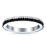 Full Eternity Stackable Wedding Band Ring Round Cubic Zirconia 925 Sterling Silver