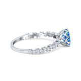 Art Deco Round Engagement Ring Simulated Cubic Zirconia 925 Sterling Silver