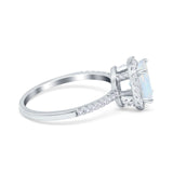 Halo Vintage Oval Engagement Ring Simulated Cubic Zirconia 925 Sterling Silver