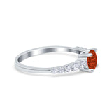 Petite Dainty Engagement Ring Round Simulated Cubic Zirconia 925 Sterling Silver