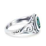 Solitaire Halo Wedding Engagement Ring Round Simulated Cubic Zirconia 925 Sterling Silver