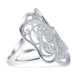 Filigree Design Butterfly Fashion Ring 925 Sterling Silver