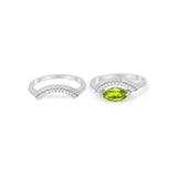 Two Piece Ring Band Round Simulated Cubic Zirconia 925 Sterling Silver