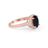 Oval Wedding Engagement Ring Round Cubic Zirconia Accent 925 Sterling Silver