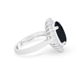 Oval Vintage Art Deco Wedding Ring Round Cubic Zirconia 925 Sterling Silver