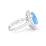 Oval Vintage Art Deco Wedding Ring Round Cubic Zirconia 925 Sterling Silver