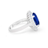 Oval Vintage Art Deco Wedding Ring Round Cubic Zirconia 925 Sterling Silver