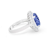 Oval Vintage Art Deco Wedding Ring Round Cubic Zirconia 925 Sterling Silver