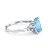 Art Deco Wedding Ring Round Simulated Cubic Zirconia 925 Sterling Silver