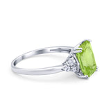 Art Deco Wedding Ring Round Simulated Cubic Zirconia 925 Sterling Silver