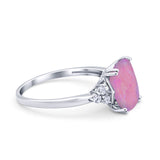 Art Deco Wedding Ring Round Simulated Cubic Zirconia 925 Sterling Silver