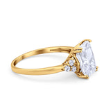 Art Deco Wedding Ring Round Simulated Cubic Zirconia 925 Sterling Silver